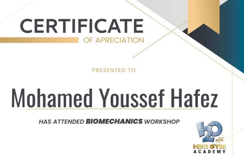 Coach Mohamed Youssef Hafez certificate 01 of 12