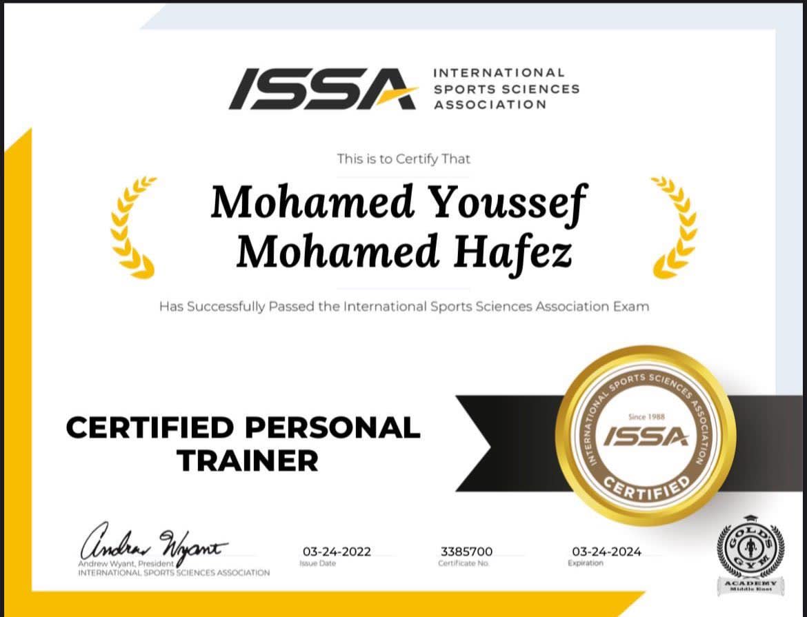 Coach Mohamed Youssef Hafez certificate 07 of 12